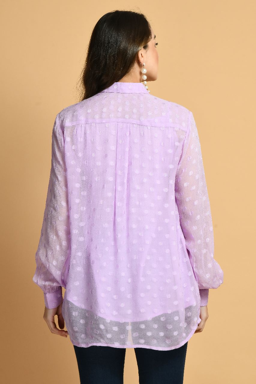 Lavender Boho Shirt Top | Women Lavender Tops online in India